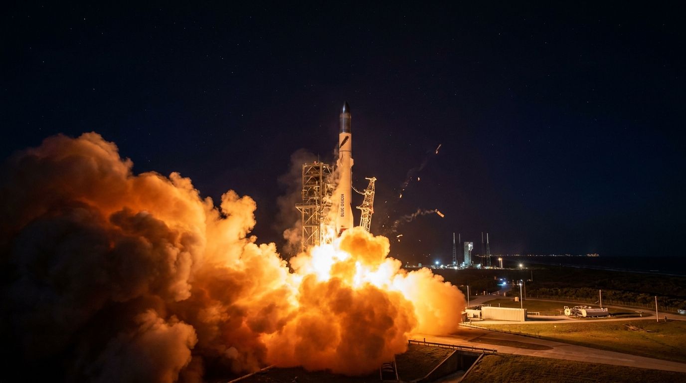 Blue Origin's New Glenn rocket destroys itself and its launch pad in Cape Canaveral explosion